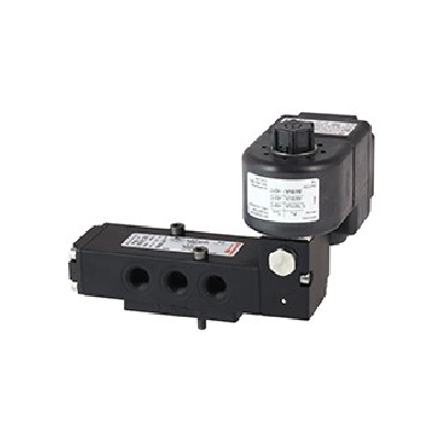 97105 series Namur interface solenoid valve, G1/4, 5/2 or 3/2, solenoid pilot / spring return